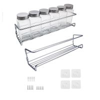 2/4Pcs Pack Kitchen Organizer Kitchen Items Wall Mount Spice Rack Single Tier Hanging Shelf Organizer Spice Racks To Store Jars