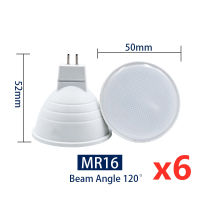 6pcslot GU10 MR16 E27 E14 Led Bulb 6W AC 220V-240V Beam Angle 24120 Degree Spotlight For Home Energy Saving Indoor Light Bulb