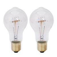 2 Nostalgic 40 Watts Vintage Incandescent Edison Bulbs, Warm White, Squirrel Cage-Style Filament Thread