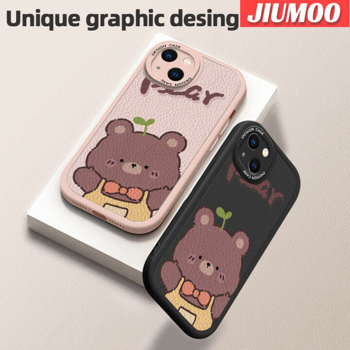 เคส-jiumoo-สำหรับ-oppo-a15-a15s-a35-4g-เคสลายการ์ตูนน่ารักหนังหมีดีไซน์ใหม่เคสโทรศัพท์ซิลิโคนนิ่มบางเรียบง่ายบางเคสหลังเคสกันกระแทกกล้องฝาปิดเลนส์เต็ม