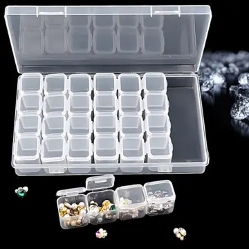 Grids Adjustable Transparent Plastic Storage Box For Small Component  Jewelry Tool Box Bead Pills Organizer Nail Art Tip Case