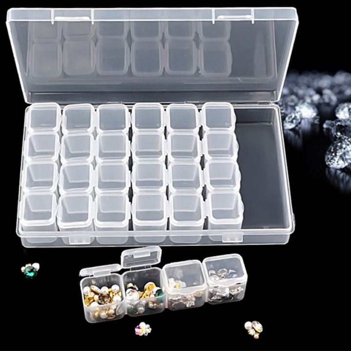 กล่องเก็บเครื่องประดับตะแกรงกล่องเก็บโปร่งใสกล่องเก็บของพลาสติกเคส-kotak-obat-กล่องต่างหูปลายเล็บสำหรับทำเล็บ