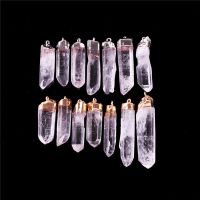 Wholesale 12pcslot Natural Gem Stone Irregular Clear Quartz White Crystal Point Pendant Pendulum for Necklace Free Shipping