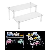 Dolity Ladder Acrylic Rack  Collectibles Figure Doll Toys Display Stand  Countertop Clear Transparent Display Riser Holder  for Shop Retail Home Use