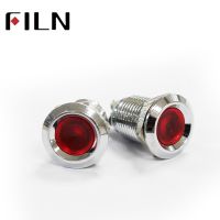 FILN 12mm red yellow blue green white 12v 24v 220v led screw terminal metal pilot indicator light