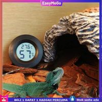 EasyMoGo White Black Round Digital LCD Reptile Thermometer Hygrometer for Amphibians Lizard and Tortoise Terrariums