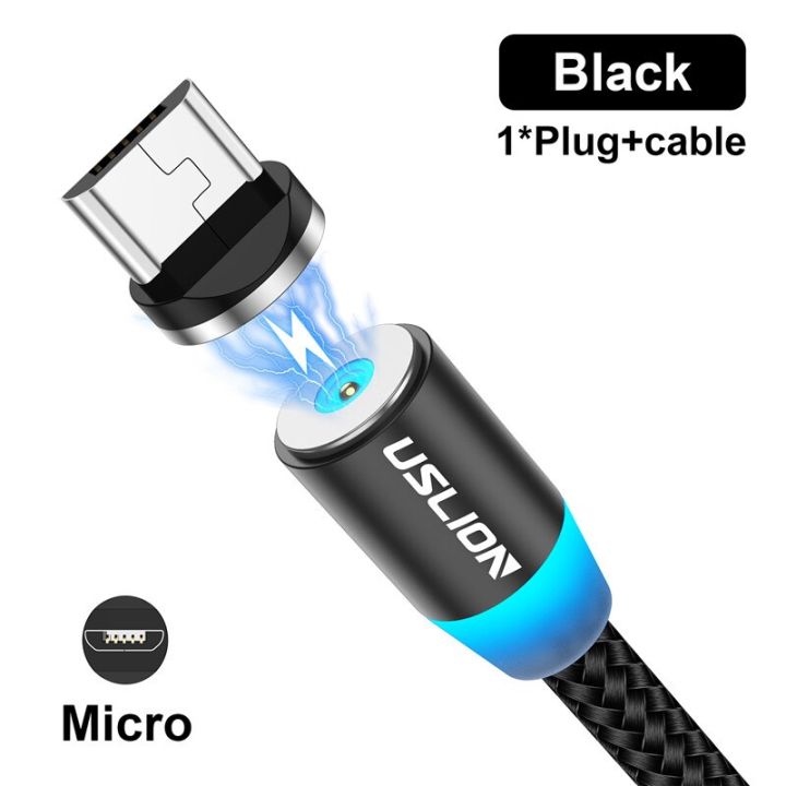 uslion-led-magnetic-usb-cable-fast-charging-type-c-cable-magnet-charger-data-charge-micro-usb-cable-mobile-phone-cable-usb-cord-wall-chargers