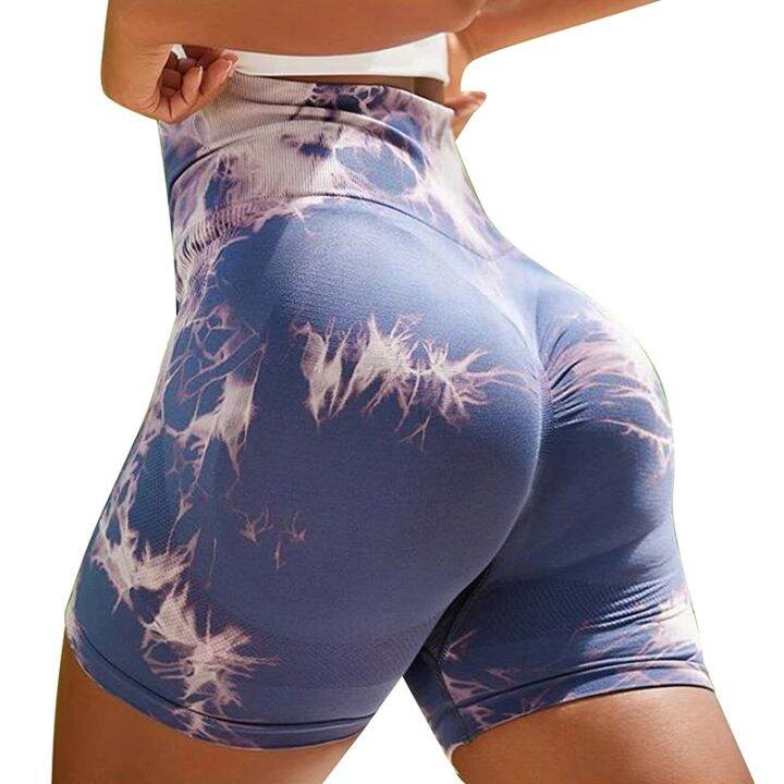 tie-dye-gym-shorts-women-fitness-seamless-leggings-push-up-yoga-pants-sports-fitness-hip-lifting-yoga-pants-workout-tight-shorts