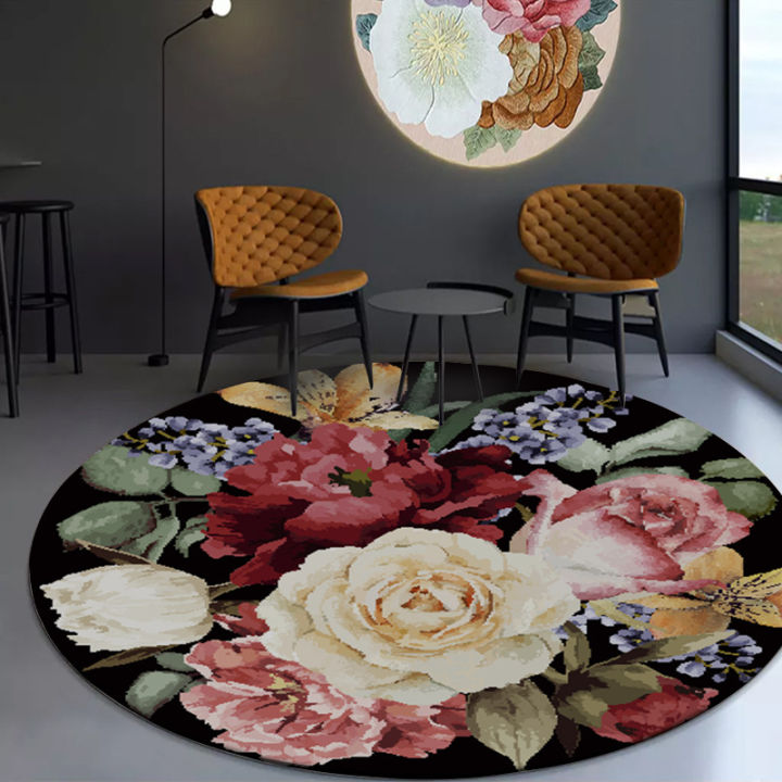 ร้อน-ฟองจูบสไตล์โมเดิร์รอบพรมสำหรับห้องนั่งเล่นที่มีสีสัน3d-ดอกไม้แบบพรมตกแต่งบ้านที่กำหนดเองห้องนอนแผ่นพื้น