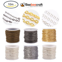 10 m Iron Cable Chains Unwelded with Spool Flat Oval Cadmium Free &amp; Nickel Free &amp; Lead Free Antique Bronze Color 3x2.2x0.6mm about 32.8 Feet(10m)/roll