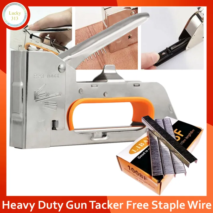 Lucky313 Heavy Duty Power Staple Gun Tacker Stapler Gun Powered Stapler