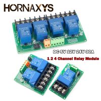 DC 5V 12V 24V 30A 1 2 4 Channel Relay Module with optocoupler isolation Supports High and Low Triger Trigger Relays Board Electrical Circuitry Parts