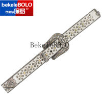 White Western Cowboy Cowgirl Bling Rhinestone Belt Quality Studded Belt For Men Fashion Luxe Leather Waist Belts Cinturones