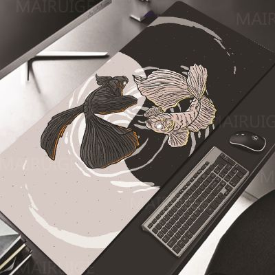 Koi Mousepad XXL Yin Yang Desk Mat Office Accessories Mouse Pad Chinese Style Computer TableMat Fish Desk Pads Large 500X1000MM