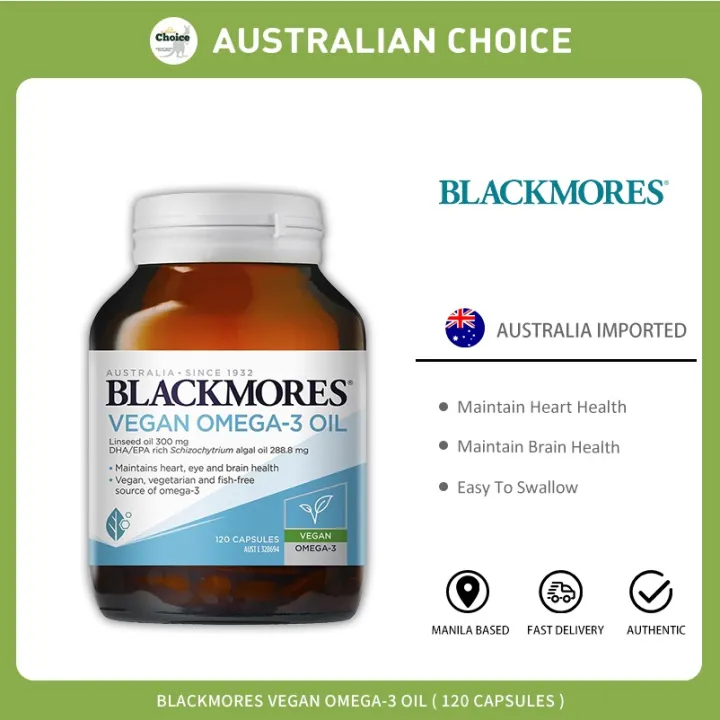 Blackmores Vegan Omega 3 120 Capsules Australia imported. Lazada PH