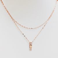 Princely  Necklace จี้เพชรเบลเยี่ยมแท้พร้อมสร้อยคอ รุ่น Whistle Design 18k PinkGold