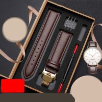 ﹍✢☋ 12/14/16/18/19/20/21/22/23/24mm Genuine Leather Watch Band For Citizen Tissot Cowhide Strap waterproof Men Women Bracelet Black