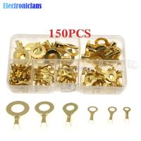 【YF】♛  150PCS M4 M5 Lugs Eyes Crimp Terminals Non-insulated Cable Lug Wire Assortment