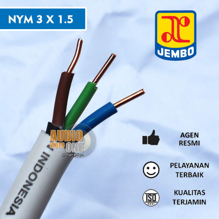 Kabel Listrik Jembo NYM 3x1.5 Kabel Kelistrikan CU/PVC Isi 3 Original ...