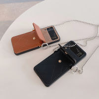2023FashionVintage Cross-Body Bag Phone Case For Samsung Galaxy Z Flip 3 Flip 4 5G Leather Card Pocket Back Cover For Galaxy Z Flip3 Flip4
