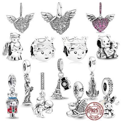 925 Sterling Silver Angel Of Love Bead New York Statue Of Liberty Dangle Charms Fit Original Pandora Bracelet DIY Jewelry Gift