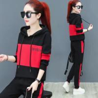 COD DSFGERRTYTRRE 2pcs Women Casual Clothing Individual Set Wear Lady Sport Hoodie Tracksuit Long Sleeve Letter Tracksuits Top and Pants Y720