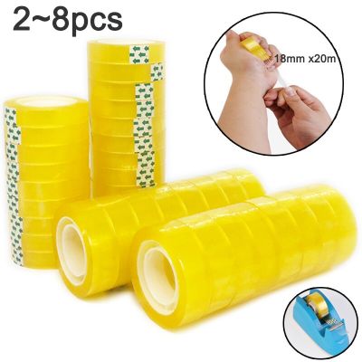 18mm*20m/Toll Transparent Adhesive Tape Pack Tools Stationery Office School Supplies Packing Present Flower Adhesives  Tape