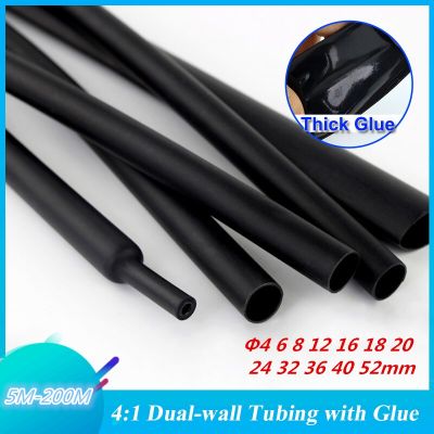 5M-200Meter 4 8 20MM 4:1 Heat Shrink Tube Dual Wall Tubing with thick Glue heatshrink Adhesive Lined Sleeve Wrap Wire Cable kit Cable Management
