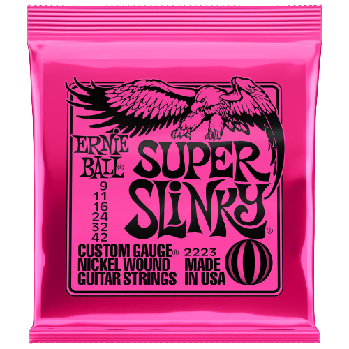 สายกีต้าร์ไฟฟ้า-ernie-ball-2223-super-slinkyสายนิกเกิลสายกีต้าร์ไฟฟ้า9-42-เเถมฟรีปิ๊กกีต้าร์-3-อัน-ราคาถูกรับประกันคุณภาพ