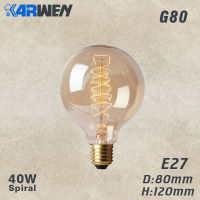 【High-quality】 KARWEN G95หลอดไฟ Edison วินเทจ40W โคมไฟวินเทจหลอดไฟนีออน G80 E27 220V ไส้หลอดไฟประดับงานแต่งงานสำหรับจี้