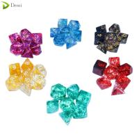 DEMI 7Pcs/set โปร่งใสโปร่งใส ลูกเต๋า DND D4 D6 D8 D10 D12 D20 7-Die Table Game ลูกเต๋าเกม ทนทานต่อการใช้งาน เกมปาร์ตี้ปาร์ตี้ ลูกเต๋าหลายด้าน TRPG DND