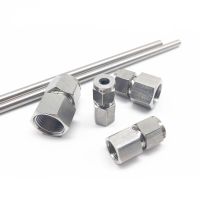 304 Stainless Steel Double Ferrule Fitting 6mm 8mm 10mm 12mm Tube to 1/8" 1/4" 3/8" 1/2" Hex female thread straight joint Pipe Fittings Accessories