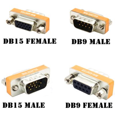 Monitor Gender (DB15/DB9) / HD 15/DB 9 / VGA(D-SUB RGB) Konektor Coupler Pengubah Gender Kabel Mini