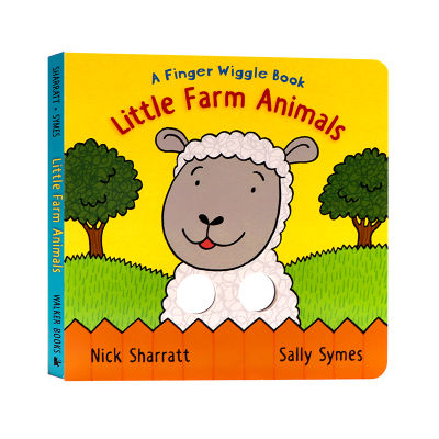 Farm animal baby hole Game Book English original picture book little farm animals: a finger wiggle book famous Nick sharratt childrens Enlightenment cognition cant tear cardboard toy book