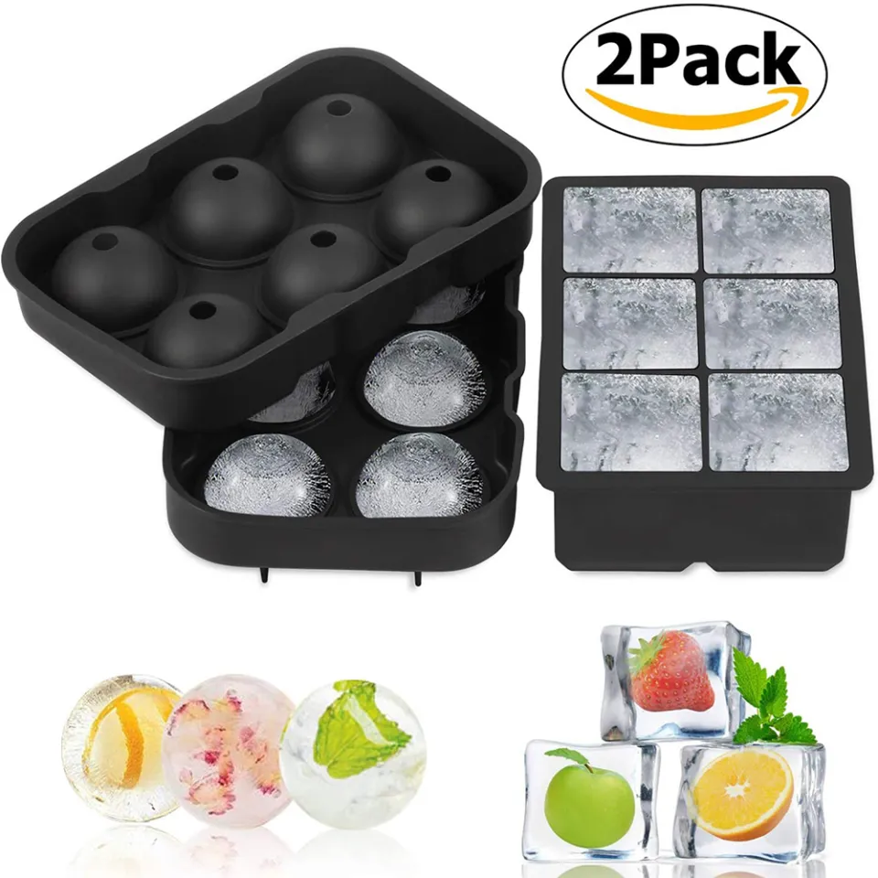 1pc Large 4.5cm Round Ice Cube Mold With Lid, 6 Holes Silicone Whiskey Ice  Ball Mold, Ice Cube Tray, Easy Release, For Cocktails And Whiskey