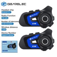 【LZ】♘✁  Motocicleta Intercom Capacete Headset Bluetooth Speaker Compartilhamento de música Rádio FM Interphone 8 Riders 1.5km Mais novo comunicador