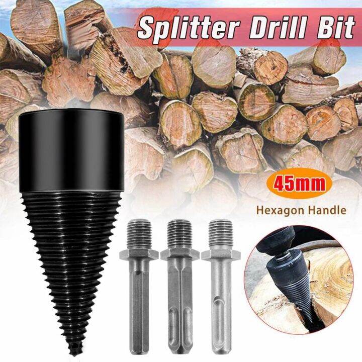 Removable Firewood Log Splitter Drill Bit Wood Splitter Drill Bits