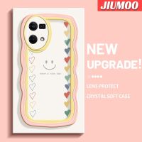 เคส JIUMOO สำหรับ OPPO Reno 7 4G Reno 8 4G F21 Pro แฟชั่นลายรอยยิ้มขอบคลื่นนุ่มกันกระแทกแบบใสเคสมือถือโปร่งใสลายกล้องถ่ายรูปที่สร้างสรรค์เคสซิลิกาเจลป้องกัน