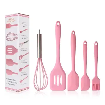 Gold Pink Kitchen Utensils Set 17 Pc Pink Silicone And Gold Cooking  Utensils Set