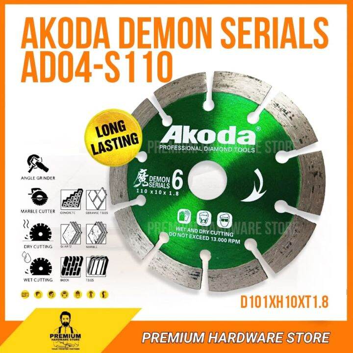 AKODA DIAMOND BLADE DRY TURBO 4 INCH (D6) Lazada