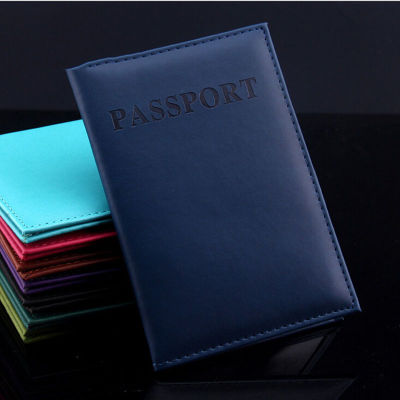 Pins MALL ผู้หญิงผู้ชายผู้ถือหนังสือเดินทางหนัง Faux Travel Passport Cover Card Case Holder