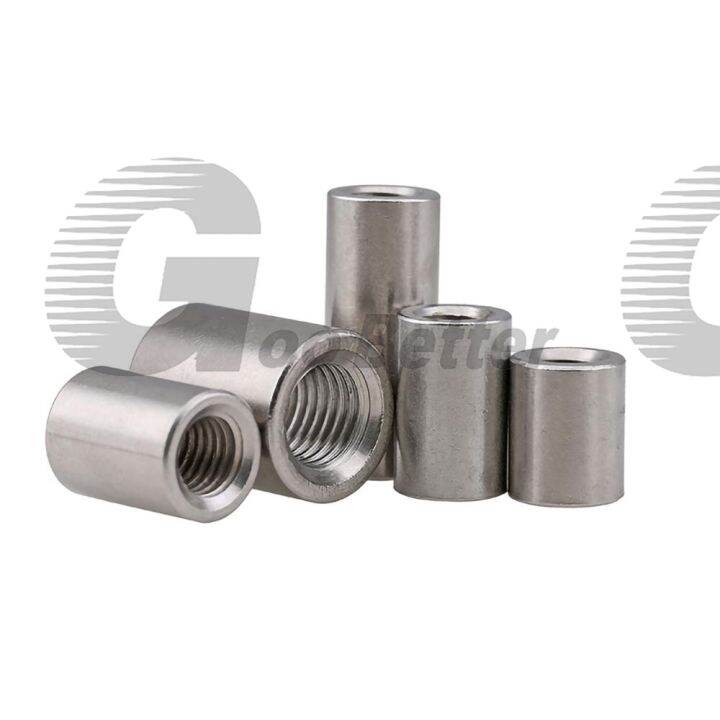 m10-m12-m14-m16-m20-a2-304-stainless-steel-lengthen-round-coupling-nut-column-connector-joint-screw-nut-nails-screws-fasteners