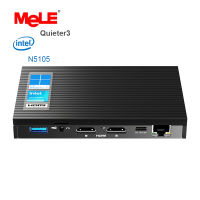 MeLE Quieter3 Fanless Mini PC Intel N5105 Quad Core Processor 4K Windows 11 Pro Support Linux Ubuntu Debian LAN Port