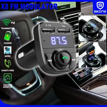 X8 FM Transmitter Aux Modulator Bluetooth Handsfree Car Kit Car Audio –  Dapteri