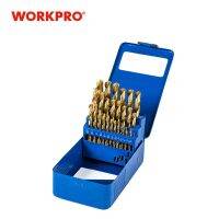 WORKPRO 29-Piece 1/2-1/16 inch Titanium Drill Bit Set In Metal Case For Metal Woodworking Drilling Power Tools Drill Bit Sets