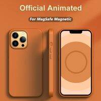 Haojia เคสโทรศัพท์พร้อมอนิเมชั่นทางการสำหรับเคสแม่เหล็กหนัง Magsafe iPhone 13 14 Pro Max Mini Plus อุปกรณ์เคสมือถือกันกระแทก