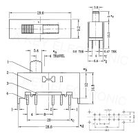 Holiday Discounts SS-24H01 2P4T Double Pole Four Throw 4 Position Slide Switch 10 Pin DIP Type With 4 Fixed Pin Handle Heights Can Be Customized