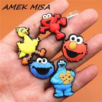 【CW】●▣  imitation 1pcs Cartoon Shoe Charms Sesame Street Accessories Buckle Decorations fit Croc JIBZ Kids X-mas