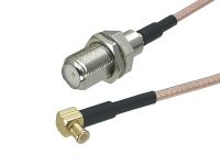 ☏ 1Pcs RG316 MCX Male plug Right angle to F TV Female jack Bulkhead Connector RF Coaxial Jumper Pigtail Cable 4inch 10M