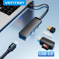 ฮับ Vention USB 3.0ที่พ้วง USB 4พอร์ต USB 3.0 2.0พร้อมพลังงานไมโครสำหรับ Lenovo Macbook ฮับโปรพีซี C USB 3 0